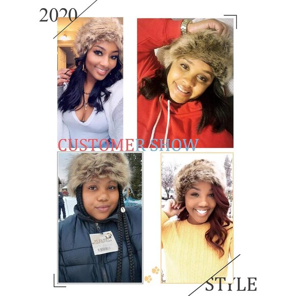 Women's  Faux Fur Headband with Elastic for Women's Winter Earwarmer Earmuff - Picture 5 of 6